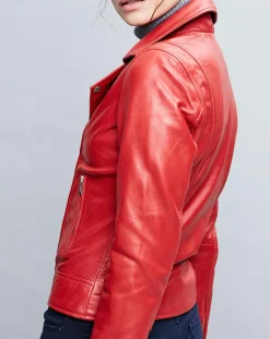 Perfecto en Cuir Deborah rouge-Chyston Hot