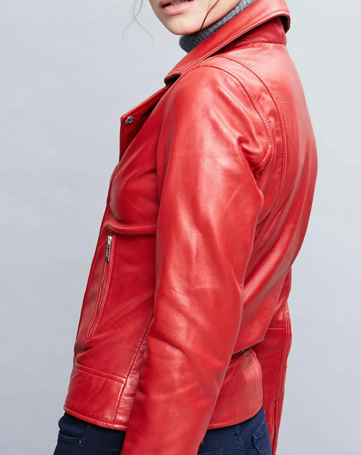 Perfecto en Cuir Deborah rouge-Chyston Hot