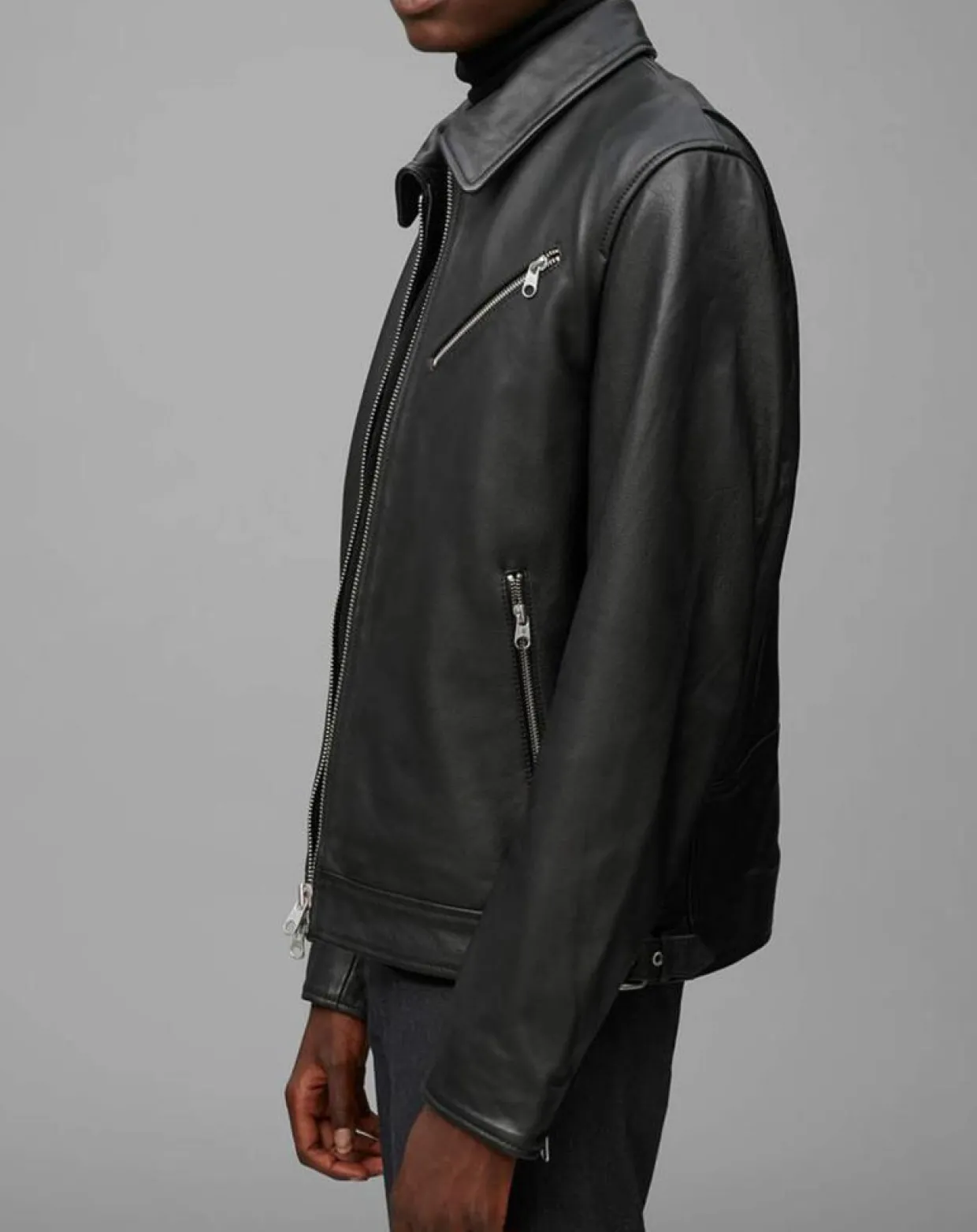 Perfecto en Cuir Grainé noir-Marc O'Polo Hot