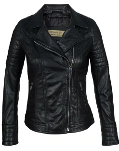 Perfecto en Cuir Jessy noir-Chyston New