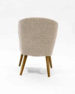 Perla - Chaise de repas en tissu beige au design incurvé-Uniqka Best