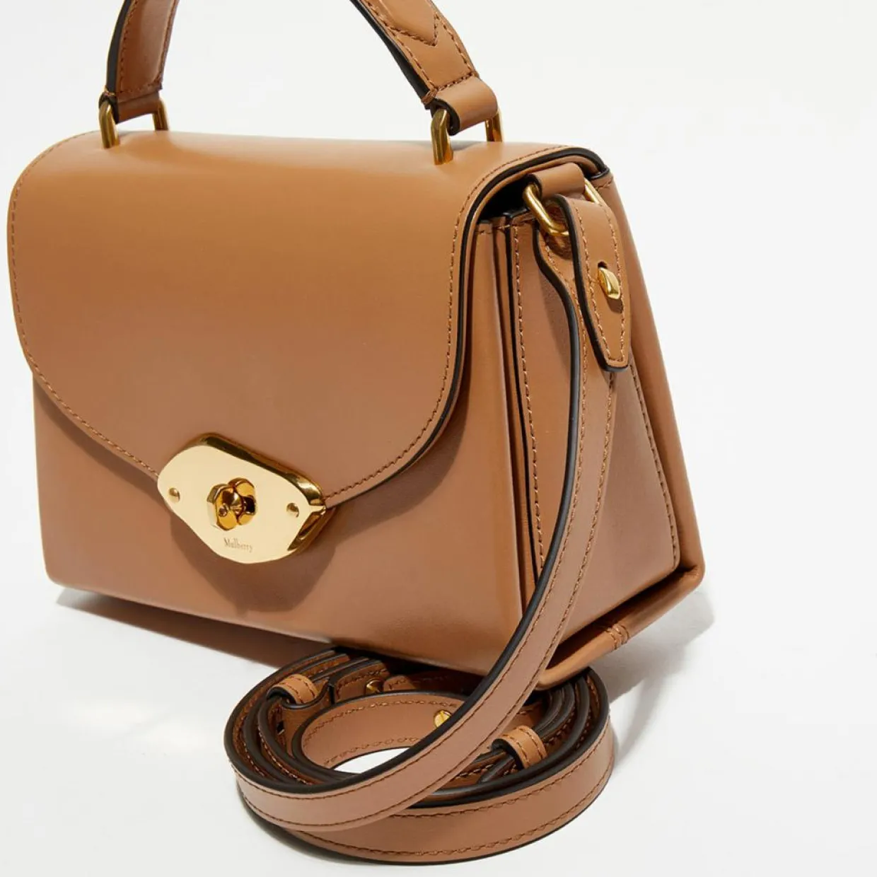 Petit sac à main en Cuir Lana sable - 18,5x13x8 cm-Mulberry Discount