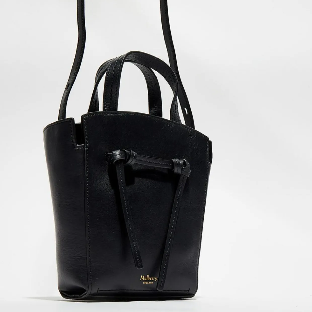 Petit sac à main en Cuir Mini Clovelly noir - 16x18x7 cm-Mulberry Clearance