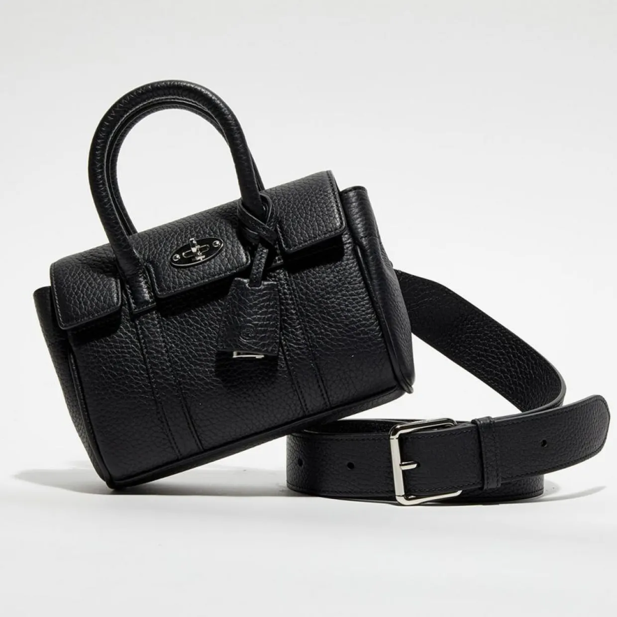 Femme Mulberry Sacs^Petit sac à main en Cuir Mini Bayswater Satchel noir - 18x14x8 cm