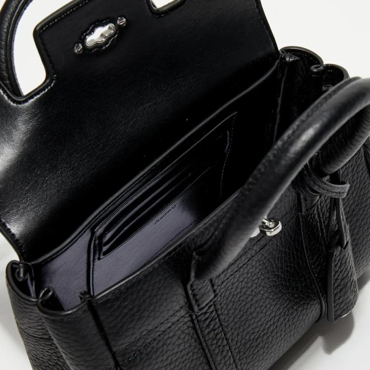 Femme Mulberry Sacs^Petit sac à main en Cuir Mini Bayswater Satchel noir - 18x14x8 cm