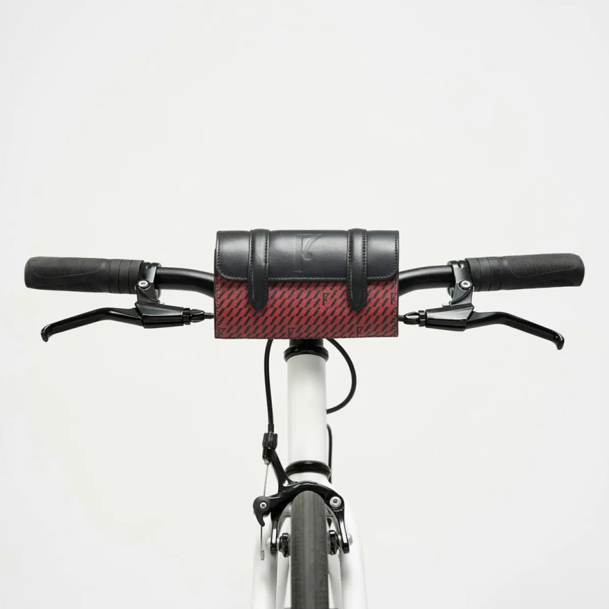 Femme Maison Faret Sacs^Petit Sac en Toile enduite & Cuir Cyclo rouge/noir - 10x17x17 cm