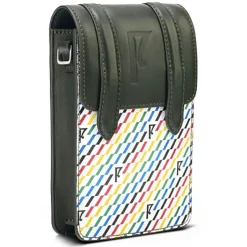 Femme Maison Faret Sacs^Petit Sac en Toile enduite & Cuir Arguin noir/multicolore - 18x11.5x3 cm