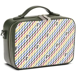 Petit Sac en Toile enduite Pyla vert/multicolore - 13x19x6.5 cm-Maison Faret Online