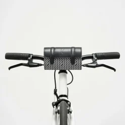 Femme Maison Faret Sacs^Petit Sac en Toile enduite & Cuir Cyclo noir/blanc - 10x17x4.5 cm