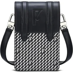 Femme Maison Faret Sacs^Petit Sac en Toile enduite & Cuir Arguin noir/blanc - 18x11.5x3 cm