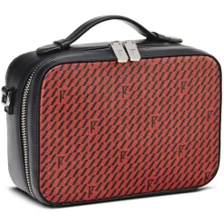 Petit Sac en Toile enduite Pyla rouge/noir - 13x19x6.5 cm-Maison Faret Best