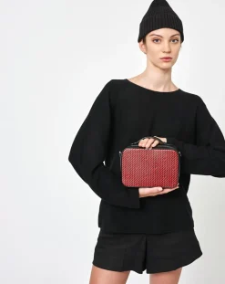 Petit Sac en Toile enduite Pyla rouge/noir - 13x19x6.5 cm-Maison Faret Best