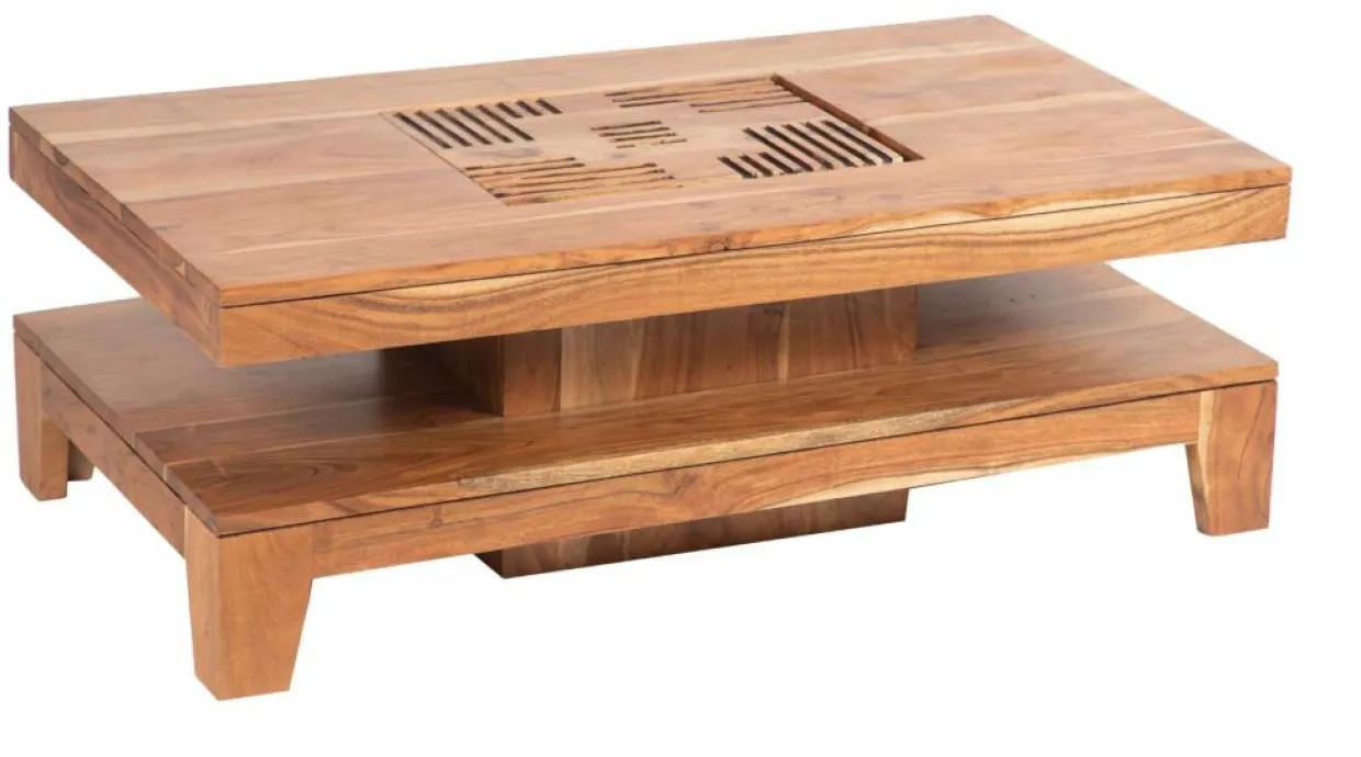 Bois & Chiffons Tables^Petite table basse rectangulaire Acacia Kavish II Marron - 100x55x35 cm