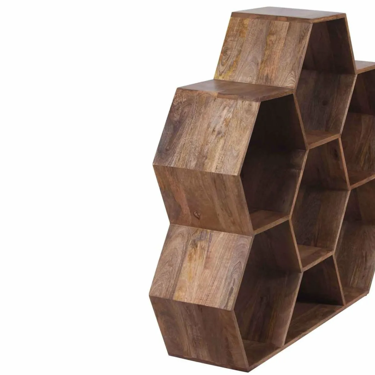 Petite étagère hexagonale Mango M&M offre Marron - 130x30x113 cm-Bois & Chiffons Best