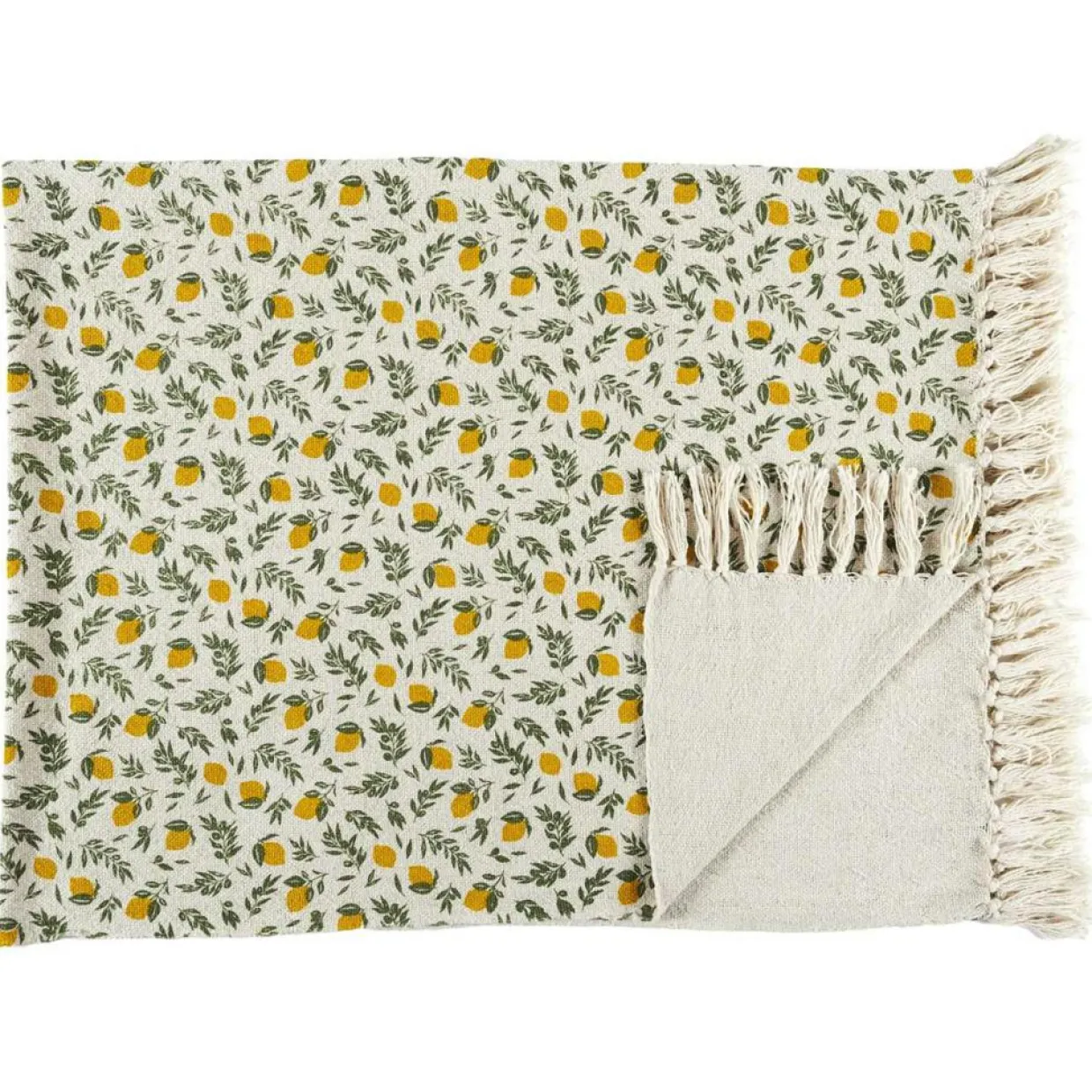 Home Deco Factory Plaids^Plaid à franges Bain de Soleil jaune/vert - 120x150cm