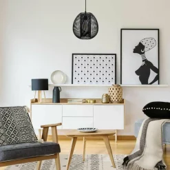 Home Deco Factory Plaids^Plaid berbère à rayure écru/noir - 150x120 cm