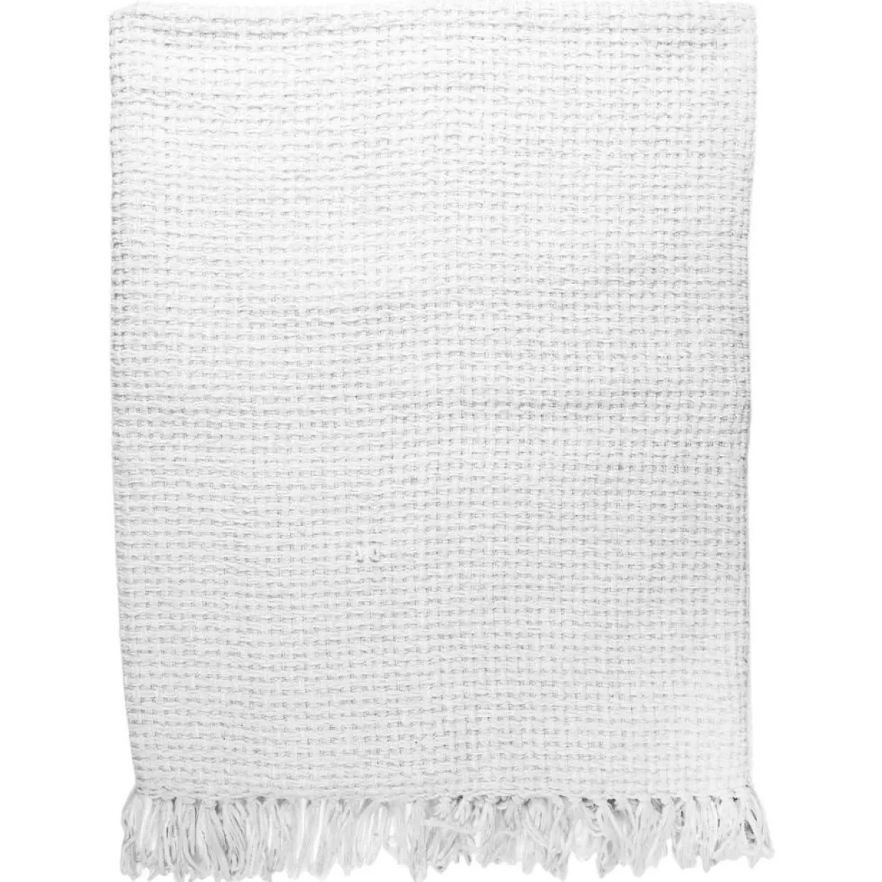 Plaid chenille gauffrée blanc - 125x150 cm-Home Deco Factory Clearance