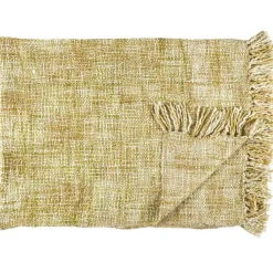 Plaid chunky maille tressée jaune - 125x150 cm-Home Deco Factory Online