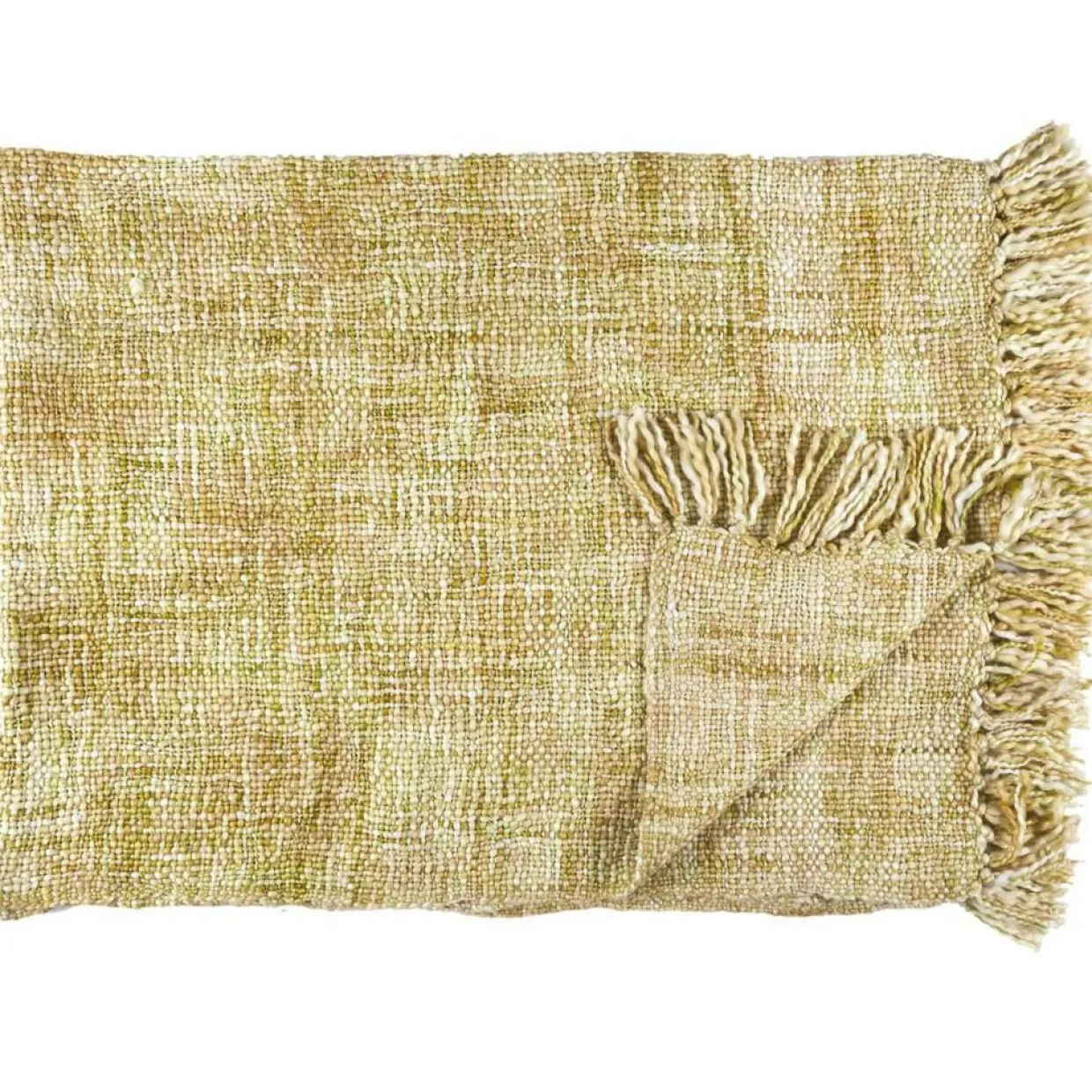 Plaid chunky maille tressée jaune - 125x150 cm-Home Deco Factory Online