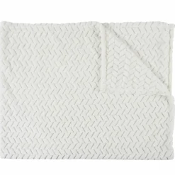 Plaid effet chevron blanc - 120x150 cm-Home Deco Factory Hot