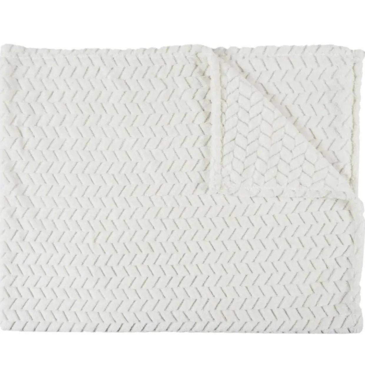 Plaid effet chevron blanc - 120x150 cm-Home Deco Factory Hot