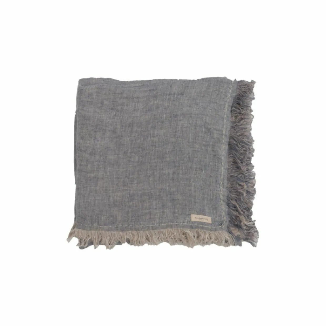 Bed and Philosophy Plaids^Plaid en double gaze de lin bleu 140x230cm