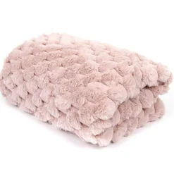 Plaid en fausse fourrure Opulence rose - 120x150 cm-Home Deco Factory Outlet