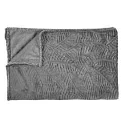 Home Deco Factory Plaids^Plaid en Flanelle embossé gris foncé - 150x200 cm