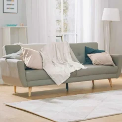 Plaid en gaze de coton blanc - 120x150 cm-Home Deco Factory Sale