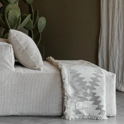 Bed and Philosophy Plaids^Plaid en laine motif kilim beige 140x200 cm