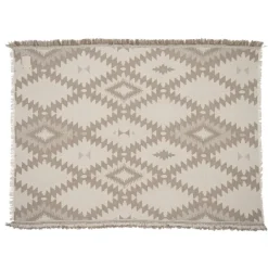 Bed and Philosophy Plaids^Plaid en laine motif kilim beige 140x200 cm