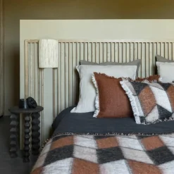 Bed and Philosophy Plaids^Plaid en laine motif 70s marron 135x230cm