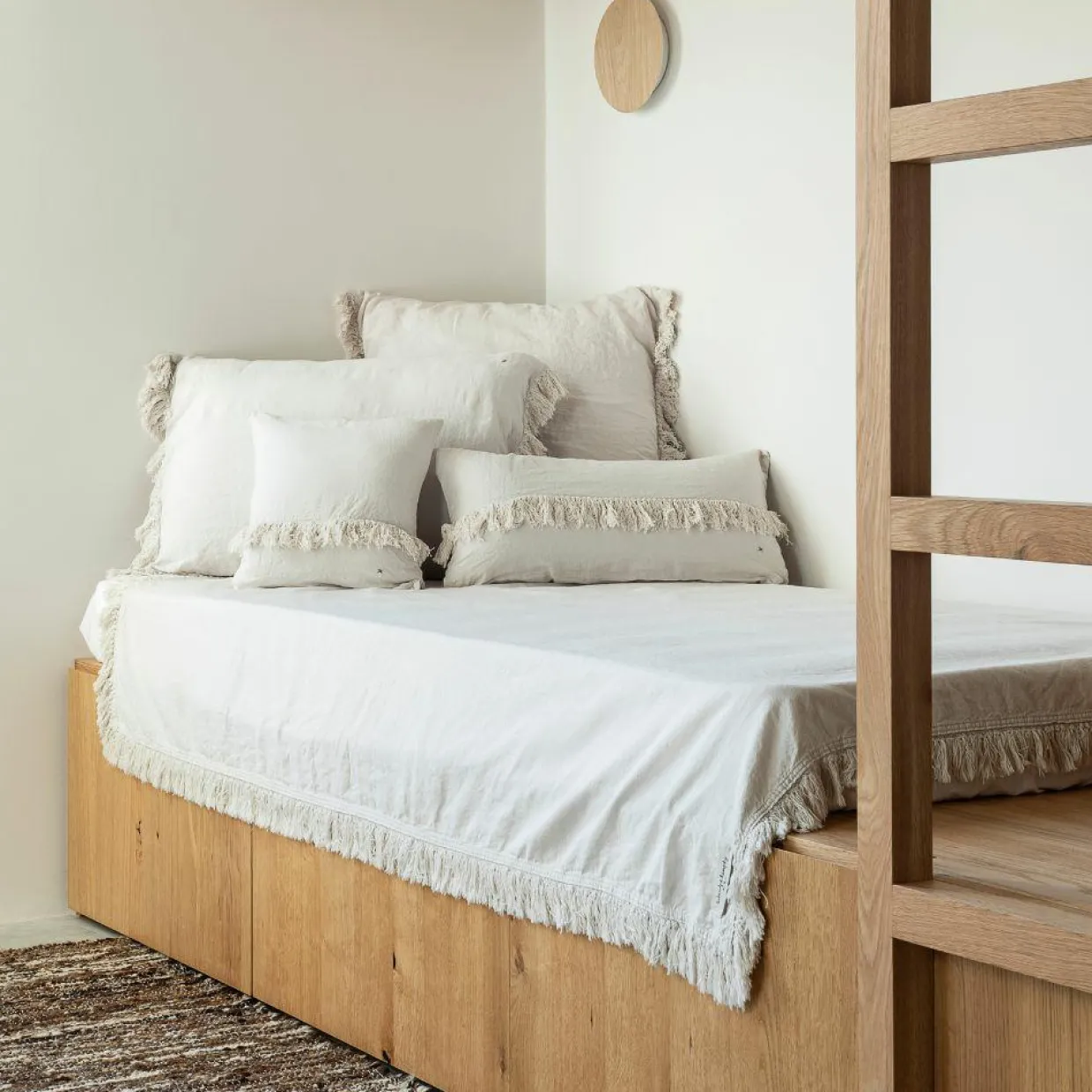 Bed and Philosophy Plaids^Plaid en lin & coton finitions frangées plume 150x180cm
