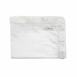 Bed and Philosophy Plaids^Plaid en lin & coton finitions frangées blanc 150x180cm