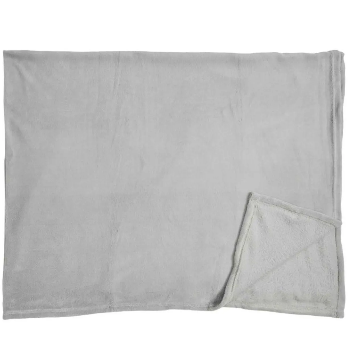 Home Deco Factory Plaids^Plaid en Microfibre gris clair - 150x200 cm
