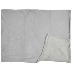 Home Deco Factory Plaids^Plaid en Microfibre gris clair - 120x150 cm