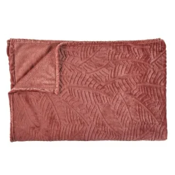 Plaid flanelle embossé terracotta - 150x200 cm-Home Deco Factory Best