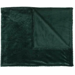Plaid flanelle embossé vert sapin - 120x150 cm-Home Deco Factory Online