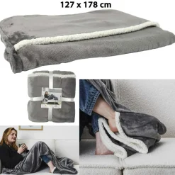Plaid gris - 180x130 cm-Sensly Online