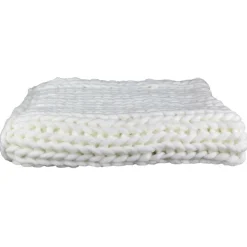 Home Deco Factory Plaids^Plaid grosse maille Chunky écru - 150x120 cm