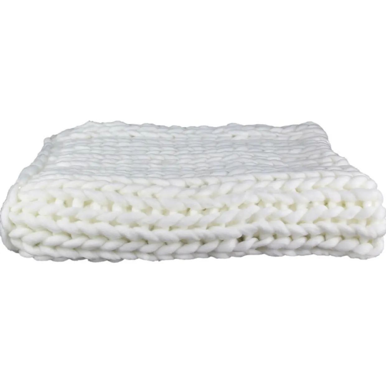 Home Deco Factory Plaids^Plaid grosse maille Chunky écru - 150x120 cm
