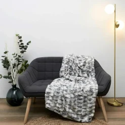 Home Deco Factory Plaids^Plaid imitation fourrure Opulence ombré blanc/noir - 140x200 cm