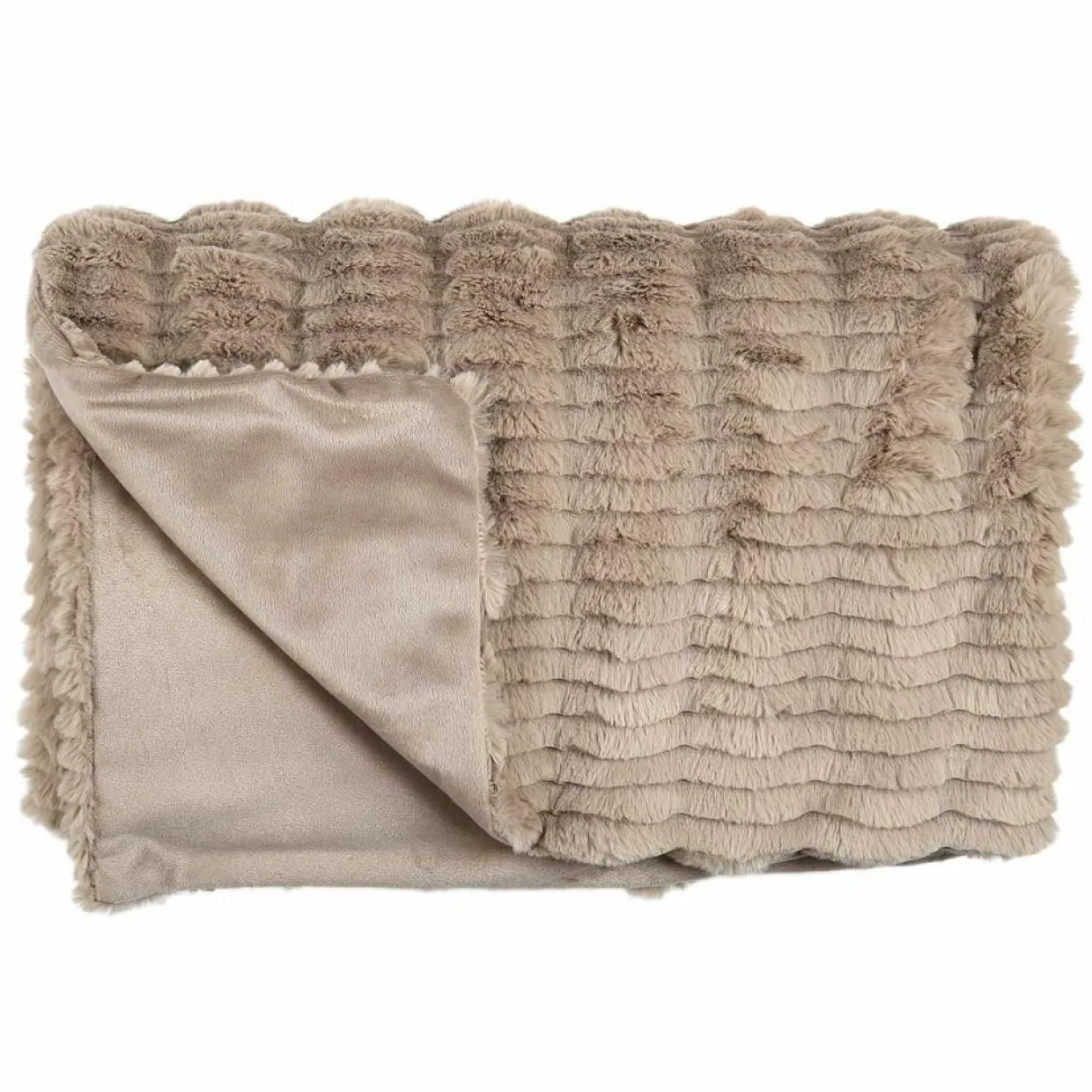 Home Deco Factory Plaids^Plaid imitation fourrure Opulence taupe - 120x150 cm