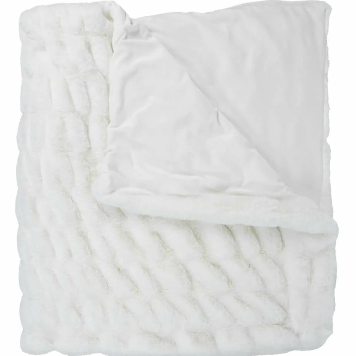 Plaid imitation fourrure luxury blanc - 140x200 cm-Home Deco Factory Outlet