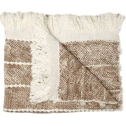 Plaid maille tressée marron - 120x2x150 cm-Home Deco Factory