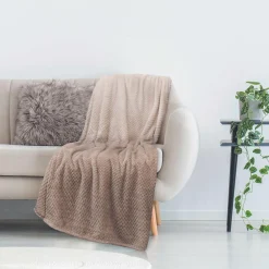 Plaid nid d'abeille XXL beige - 150x120 cm-Home Deco Factory Clearance