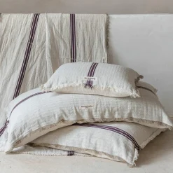Bed and Philosophy Plaids^Plaid ou Nappe blanc/violet 110x220cm