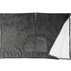 Plaid poncho gris - 130x170 cm-Home Deco Factory New