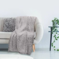 Home Deco Factory Plaids^Plaid sherpa gris - 120x150 cm