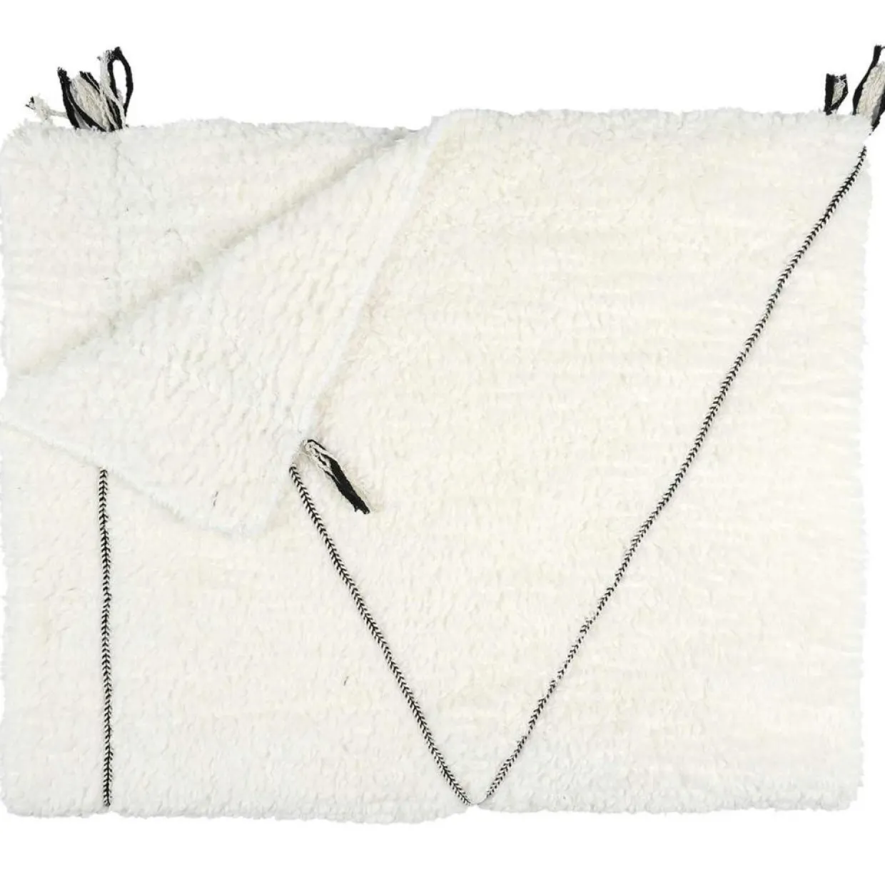 Plaid sherpa motif tresse blanc - 130x160 cm-Home Deco Factory Outlet